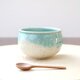 白御影土とトルコブルーの大きめお湯のみ