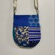 【受注制作】しずく型ポシェット パッチワーク ブルー