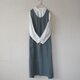 リネンのジャンパースカート　ブルーグレイ