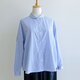 播州織コットン*ゆったりシルエットのブラウス(ブロード生地*青&白ストライプ)