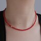 Red coral necklace:赤サンゴ ビーズネックレス ギフト 誕生石 プレゼント 珊瑚 レッド 贈り物
