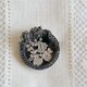 フレームにレース飾りのブローチ&ペンダントヘッド
