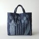 denim tulip applique tote