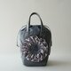 kinchaku ribbon flower mini tote [gray]