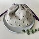 【受注製作】komon すずらん 刺繍 まんまる ポーチ