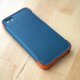 iPhone5s/5 レザーケース（ブルー×オレンジ）