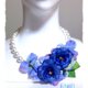 紫陽花とお花のネックレス(ブルー)の画像