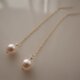 rose pearl chain earringsの画像