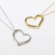 極細チェーン……オープンハートのネックレス ゴールドorシルバー
