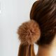 ラスト1点！フォックスファーの高見えヘアゴム(大)　ライトブラウンの画像