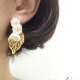 再々販 純白のすずらんとゴールドリーフのピアス