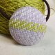 手織り布 ヘアゴム 藤色×黄緑の画像