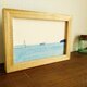 海の風景シリーズ5点 　※ポストカードサイズ木製額縁入り　水彩　絵画　一点物の画像