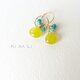 オリーブジェイドとターコイズのピアス／イヤリングの画像