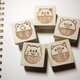 丸くてかわいい！動物お名前はんこ　（消しゴムはんこ）の画像