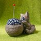 【御予約品】お針子猫（青）（針山・ピンクッション）の画像