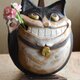 招き猫の壁掛け一輪挿し（クロ）の画像
