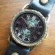 クラック ワールド ローマ Ｓサイズ　真鍮　ブラック　手作り腕時計の画像
