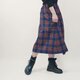 ●残1枚・販売終了● 秋冬のシックな青 タータンチェック ロングスカート ●KITTY●