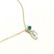 Freshwater Pearl × Swarovski neckles (emerald) k14gfの画像